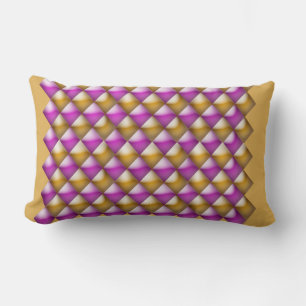 Lumbalfyllning - Magenta och Guld 3-D-diamanter Lumbarkudde