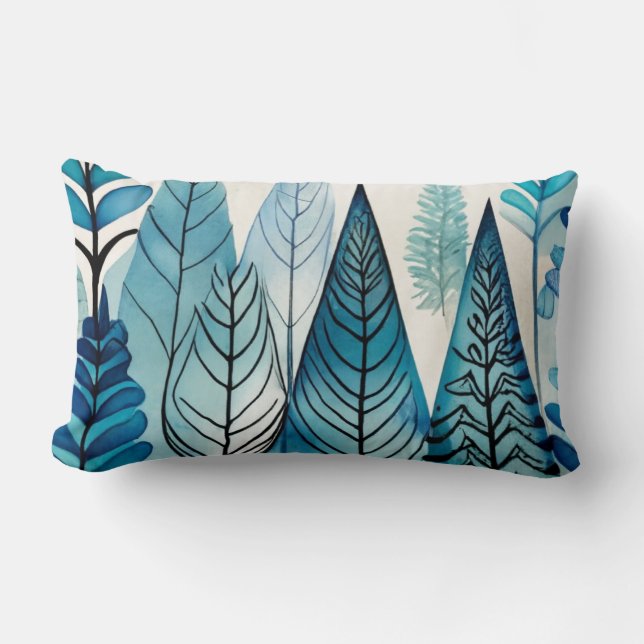 Lumbar blue Julgranar Lumbarkudde (Framsida)