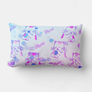 Lumbar Pillow för rosa och blå Kattunge Lumbarkudde