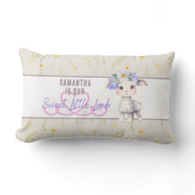 Lumbar Pillow med sött litet lamm Personlig