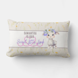 Lumbar Pillow med sött litet lamm Personlig Lumbarkudde