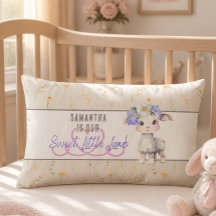 Lumbar Pillow med sött litet lamm Personlig