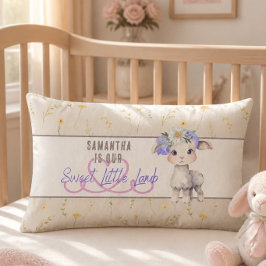 Lumbar Pillow med sött litet lamm Personlig Lumbarkudde