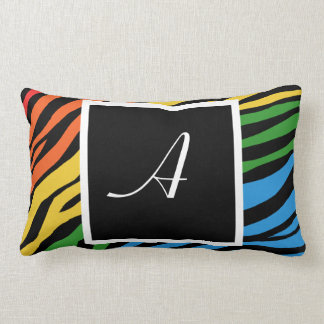 Lumbaren för monogramen för zebra lumbarkudde
