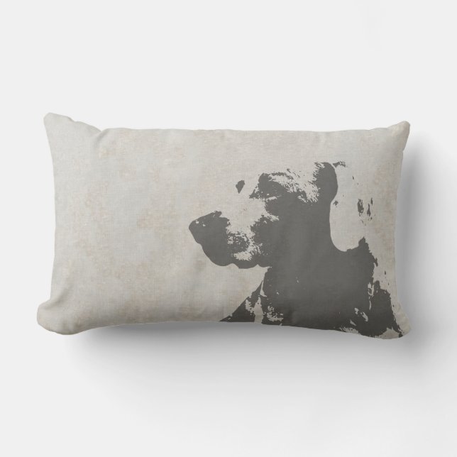 LUMBAREN FÖR TAUPEN FÖR WEIMARANER-KVARTERTRYCKET LUMBARKUDDE (Framsida)