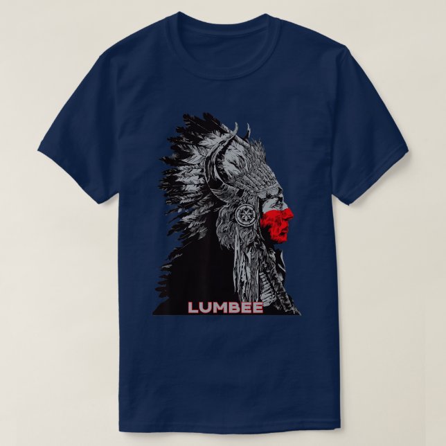 Lumbee Indian Proud Chief Vintage Respect T Shirt (Design framsida)
