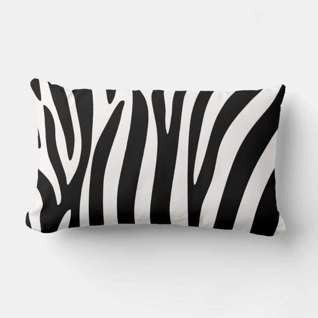 Lumber Cushion - Black and White Zebra tryck Lumbarkudde (Framsida)