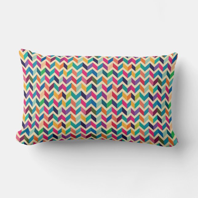 Lumber Cushion - flerfärgad Zigzag Lumbarkudde (Framsida)