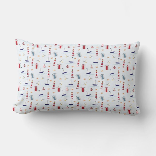 Lumber Cushion - Nautiskt fyr Lumbarkudde (Framsida)