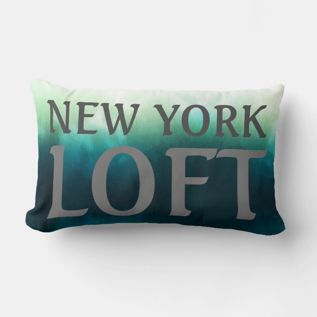 Lumber Cushion - New York Loft Blue/Grönt Lumbarkudde (Framsida)