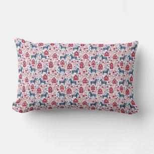 Lumber Cushion - svensk folkart Dala Horse Lumbarkudde