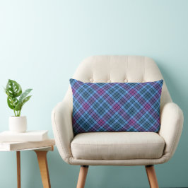 Lumber Cushion - Tartan Blue Rosa Lila Lumbarkudde