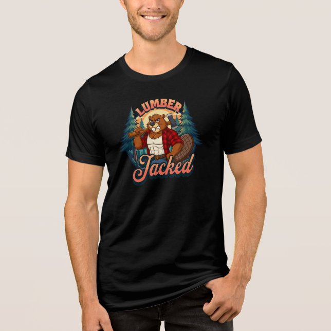 Lumber Jacked Beaver Funny Lumberjack Pun Design T Shirt (Framsida)