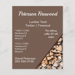 Lumber Timber Yard Firewood Business Flygblad