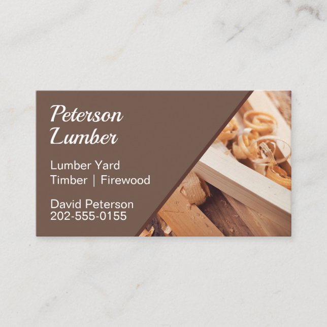 Lumber Timber Yard Firewood Carpenter Visitkort (Framsida)