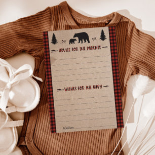 Lumberjack Advice och Önskemål Baby Shower Card Inbjudningar