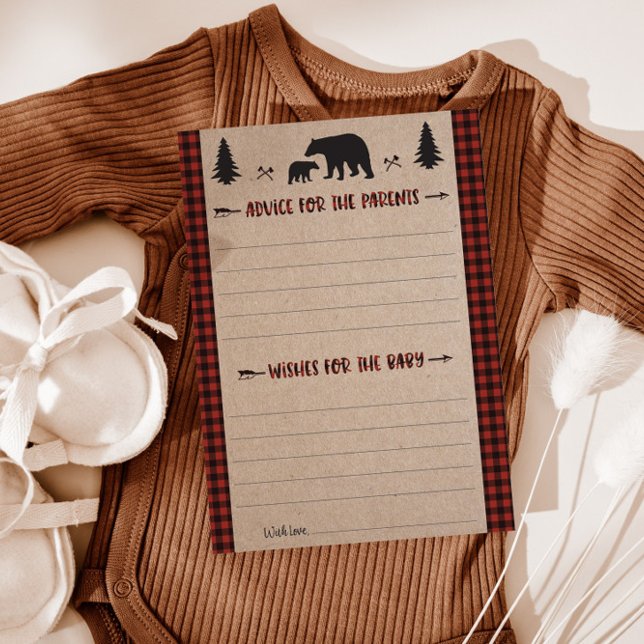 Lumberjack Advice och Önskemål Baby Shower Card Inbjudningar (Skapare uppladdad)