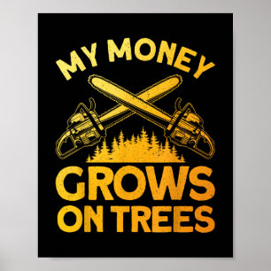 Lumberjack Art För manar Träd Cutter Saw-loggning Poster