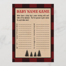 Lumberjack Baby Namn Shower Game Red Play Program
