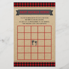 Lumberjack Baby Shower Bingo Card