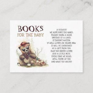 Lumberjack Baby Shower Cute Bear Bokar för Baby Visitkort