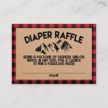 Lumberjack Baby Shower Diaper Raffle Card