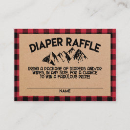 Lumberjack Baby Shower Diaper Raffle Card Tilläggskort