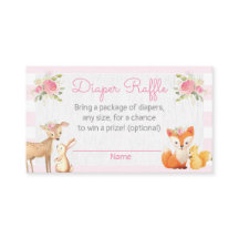 Lumberjack Baby Shower Diaper Raffle Card