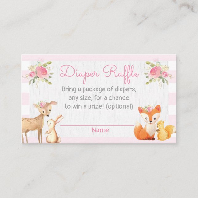 Lumberjack Baby Shower Diaper Raffle Card Tilläggskort (Framsida)