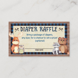 Lumberjack Baby Shower Diaper Raffle Card Tilläggskort