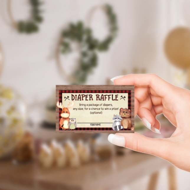 Lumberjack Baby Shower Diaper Raffle Card Tilläggskort (Skapare uppladdad)