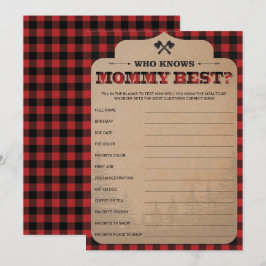 Lumberjack Baby Shower Game som känner Mamma bäst