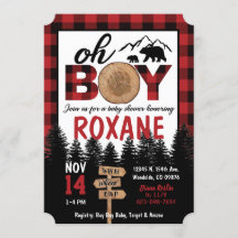 Lumberjack Baby Shower Inbjudan