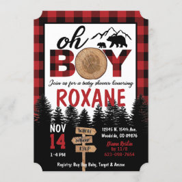 Lumberjack Baby Shower Inbjudan