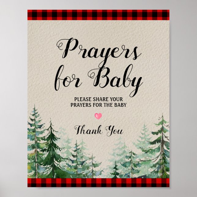 Lumberjack Baby Shower Prayers for Baby Poster (Framsidan)