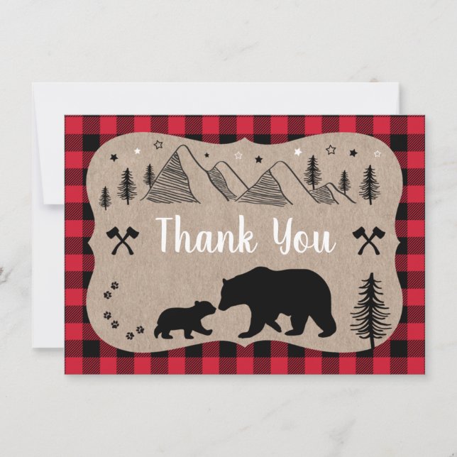 Lumberjack Baby Shower Wilderness Bear Tack (Framsida)