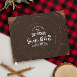 Lumberjack Baby Shower Wood & Red Buffalo Play Gästböcker