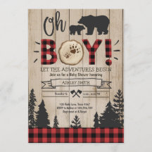 Lumberjack Baby Shower Woodland Bear Unge Play Boy
