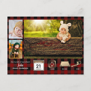 Lumberjack BABY STATS Photo Collage-meddelande Vykort