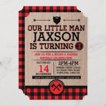 Lumberjack barns födelsedag, plaid, lille man