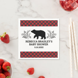 Lumberjack Bear Baby Shower Napkin Pappersservett