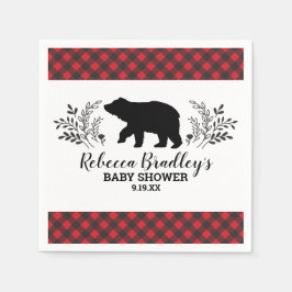 Lumberjack Bear Baby Shower Napkin Pappersservett