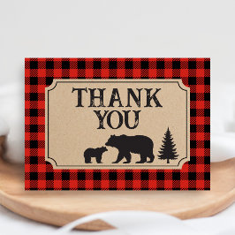 Lumberjack Bear Baby Shower Tack Kort