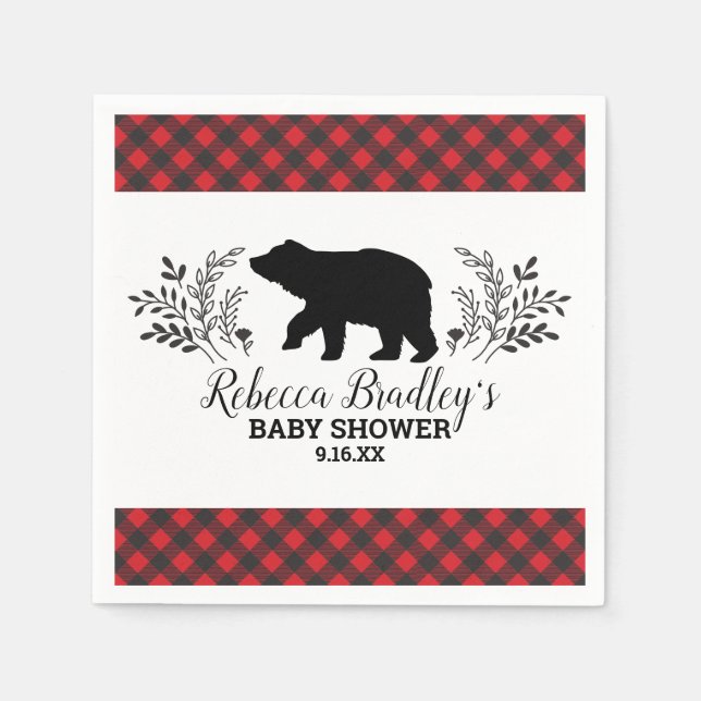 Lumberjack Bear Buffalo Play Boy Shower Pappersservett (Framsidan)