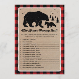 Lumberjack Bear som känner till Mammans bästa spel Inbjudningar