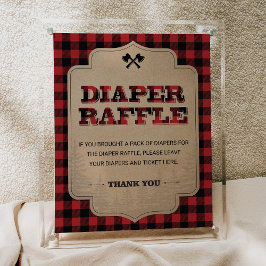 Lumberjack-beklädnad för babyskor Diaper Raffle-te Poster