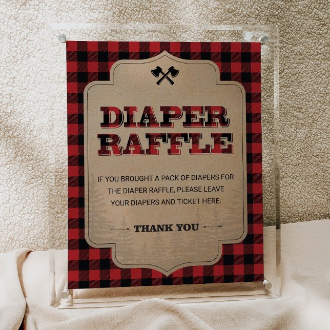 Lumberjack-beklädnad för babyskor Diaper Raffle-te Poster (Skapare uppladdad)