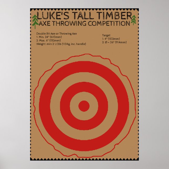 Lumberjack Birthday - Ax Throwing Game Poster (Framsidan)