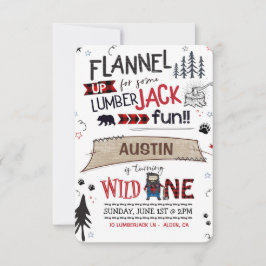 Lumberjack Birthday bjudande Buffalo Play Boy Inbjudningar