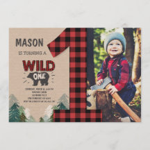 Lumberjack Birthday bjudande Woodland Birthday